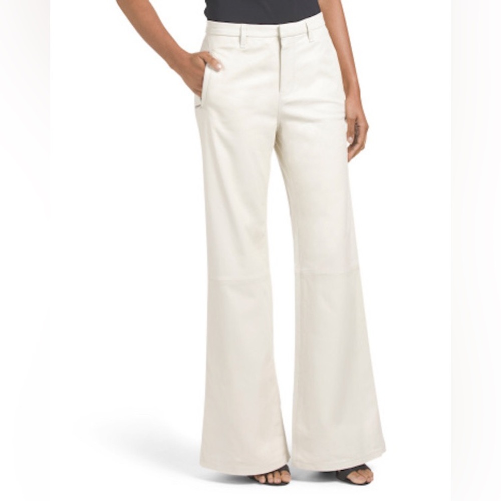 J Brand Leather Carine Wide Leg Trouser